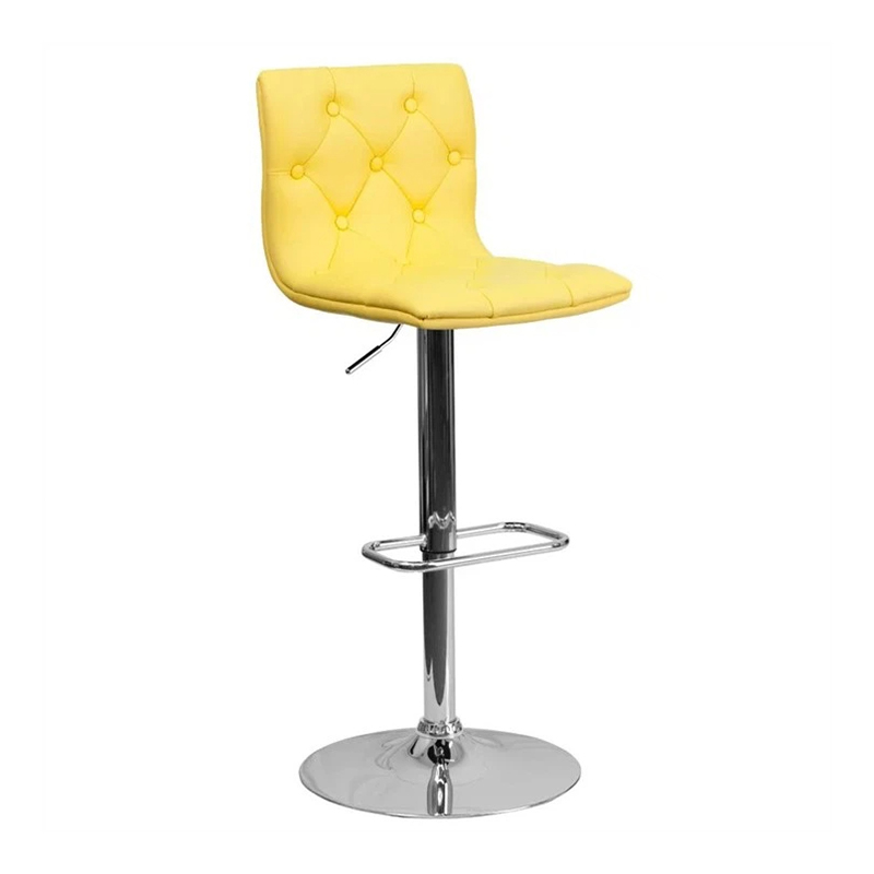 Yellow Leather Stools For Kitchen Island/Counter