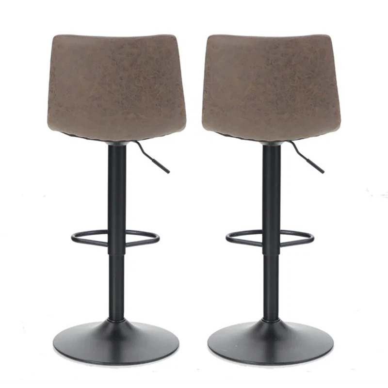 Upholstered Seat Cushion Luxury Leather Swivel Bar Stool