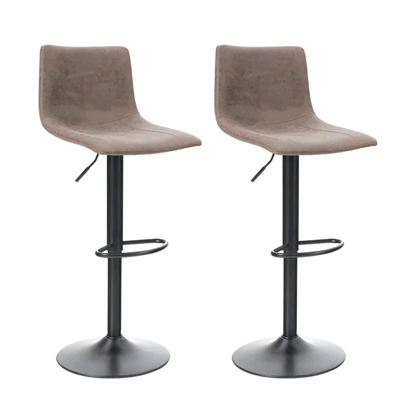 Upholstered Seat Cushion Luxury Leather Swivel Bar Stool