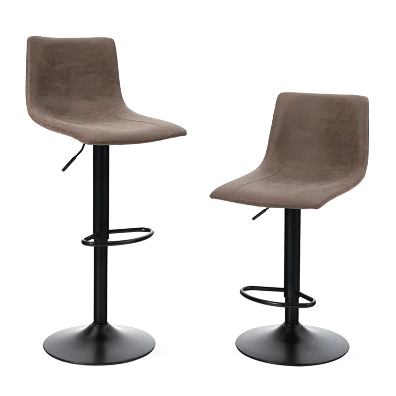 Upholstered Seat Cushion Luxury Leather Swivel Bar Stool