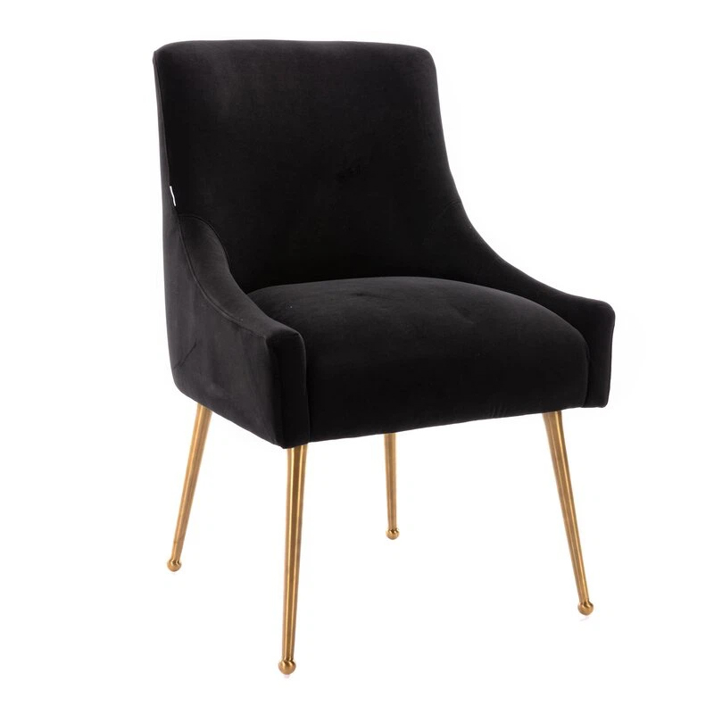 Black Velvet Accent Wedding Vanity Comfy Dining Chair