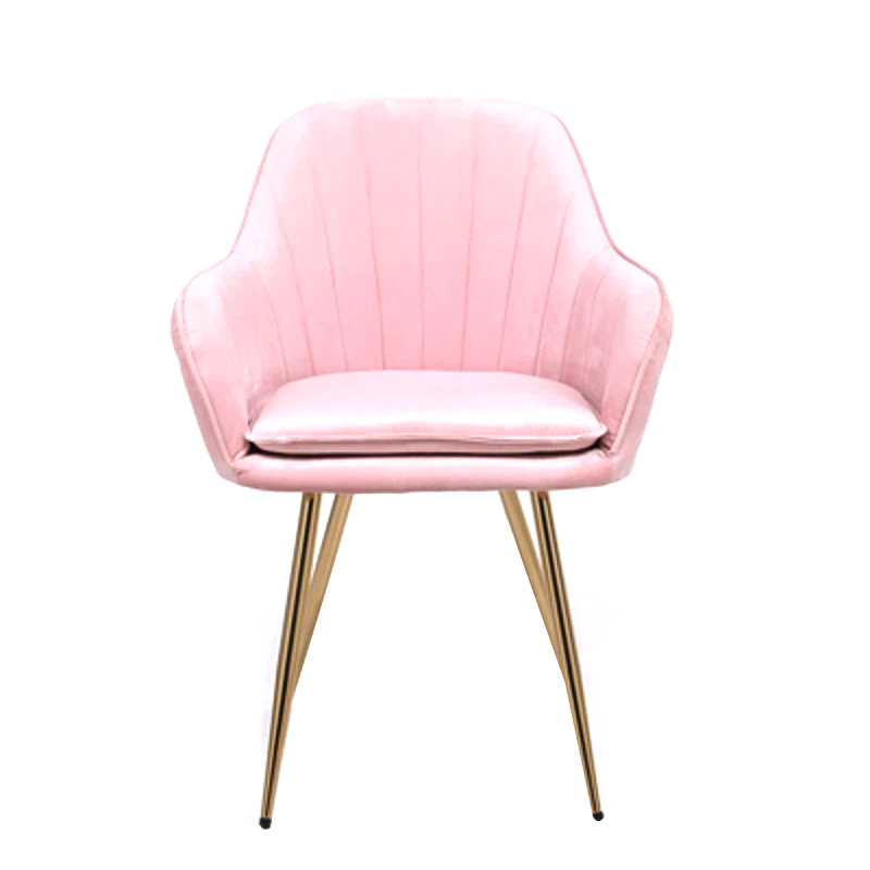 Pink Velvet Upholstered Living Room Bedroom Side Chair