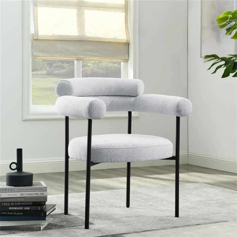 Metal Rack Upholstered Armchair Living Room Chair