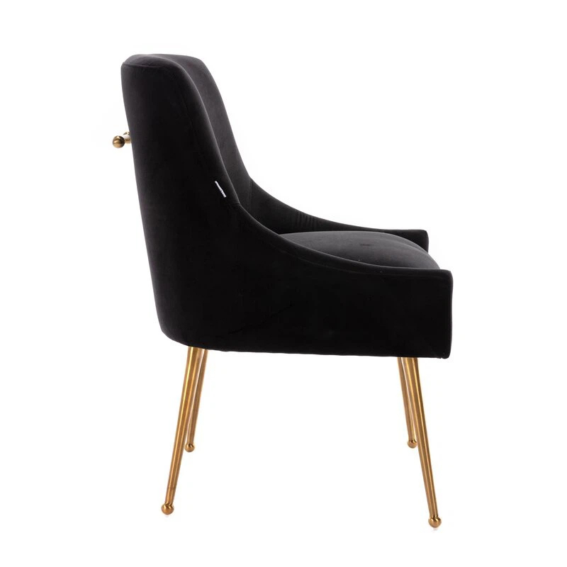 Black Velvet Accent Wedding Vanity Comfy Dining Chair