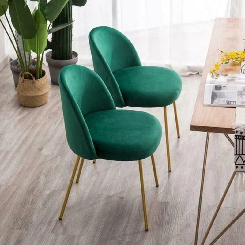 Green Upholstered Restaurant Chairs With Back