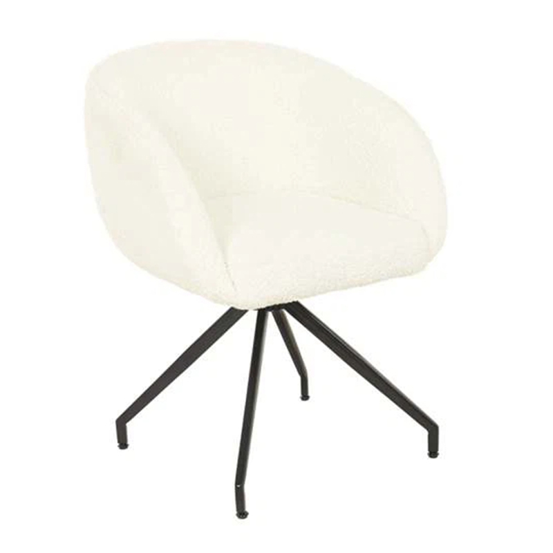 Fluffy Leisure Puff White Sheep Fur Living Room Chair