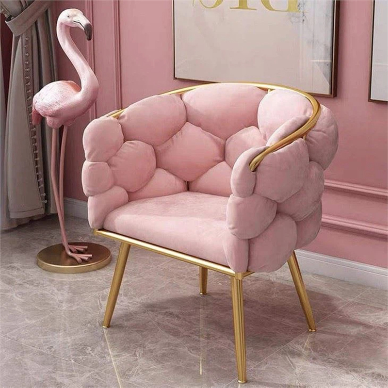 High-Density Velvet Makeup Chaise Chair For Leisure Living Room