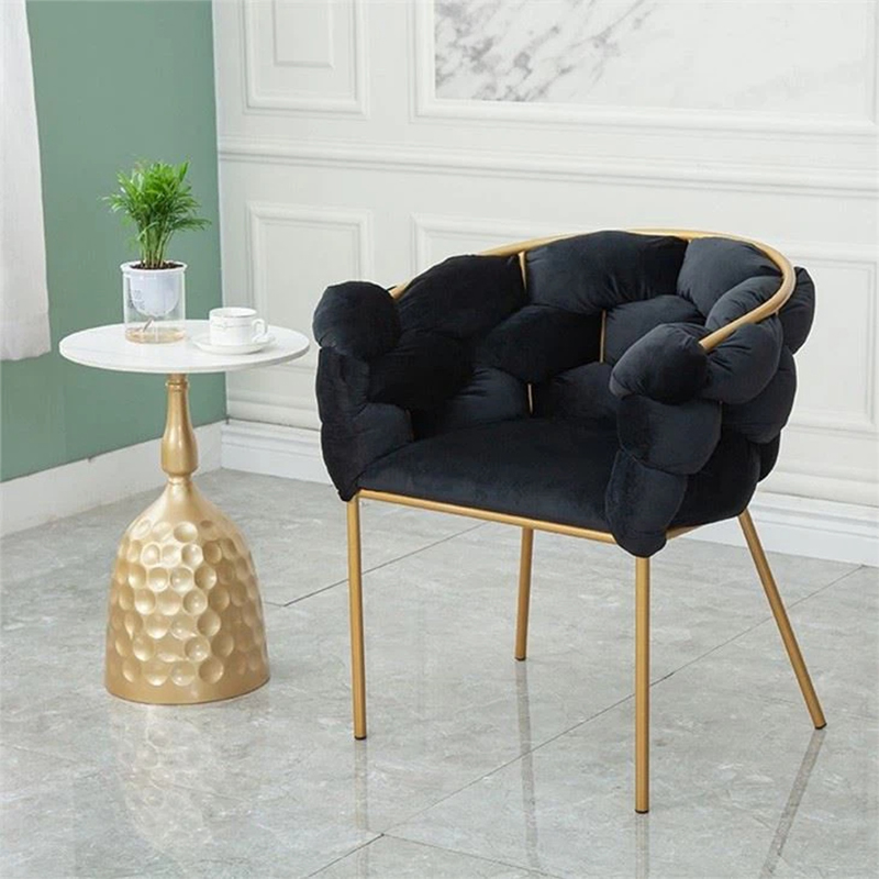 High-Density Velvet Makeup Chaise Chair For Leisure Living Room