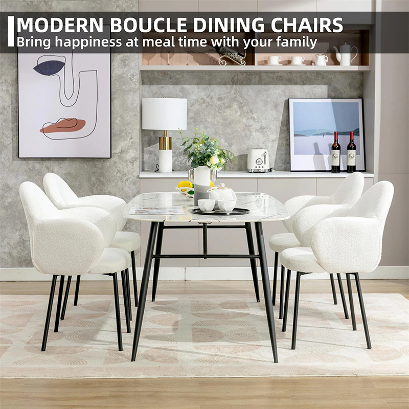 Leisure Tufted Velvet Vanity Lamb Dining Chairs