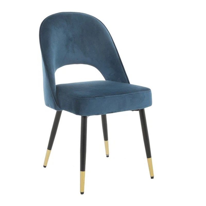 Room Furniture Nordic Velvet Dining Chairs With Metal Legs