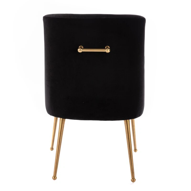 Black Velvet Accent Wedding Vanity Comfy Dining Chair