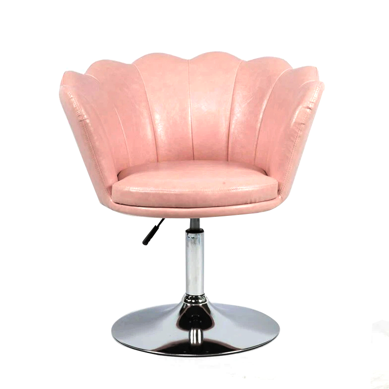 Adjustable Swivel Pink Vanity Chair For Living Room, Bedroom