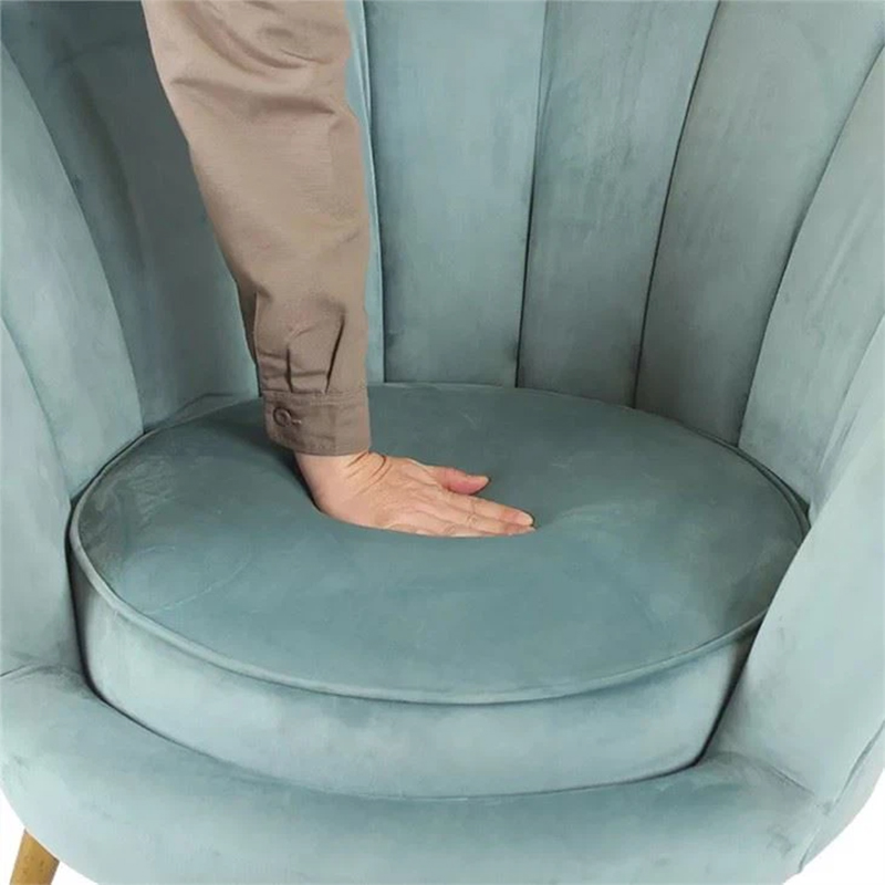 Light Blue Armchair Golden Metal Legs Sofa For Living Room