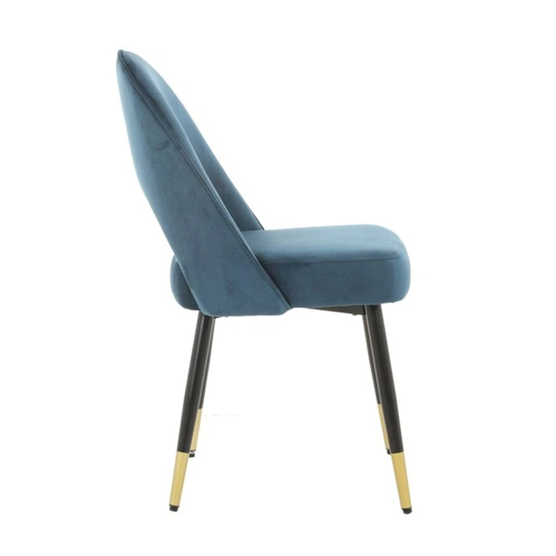 Room Furniture Nordic Velvet Dining Chairs With Metal Legs