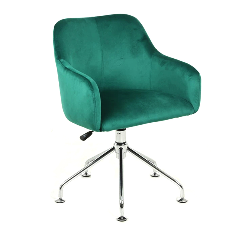 Green Fabric No Wheels Adjustable Swivel Home Office Chair