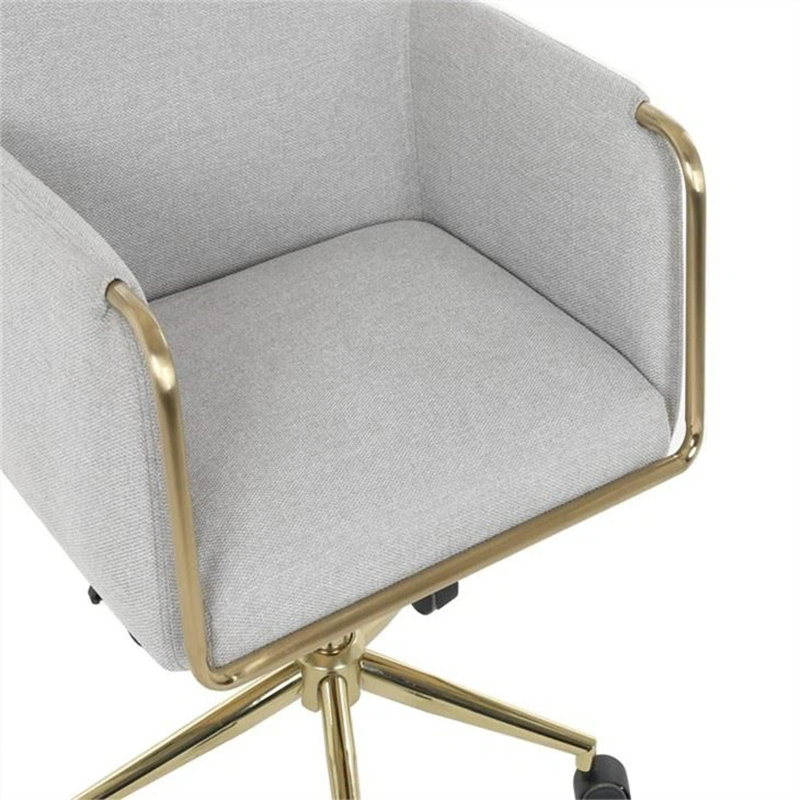 Gray Fabric Swivel Lounge Chair Upholstered Desk Chair