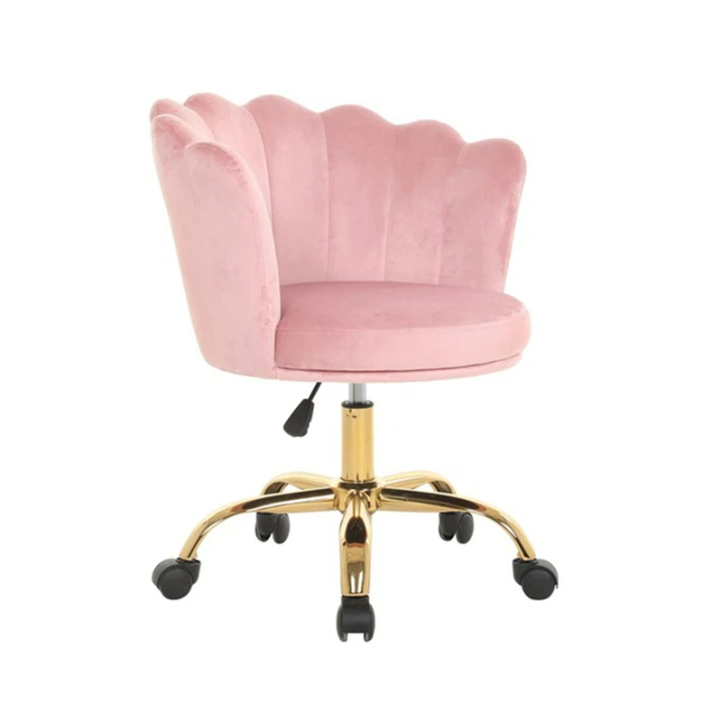 Adjustable Swivel Pink Vanity Chair For Living Room, Bedroom