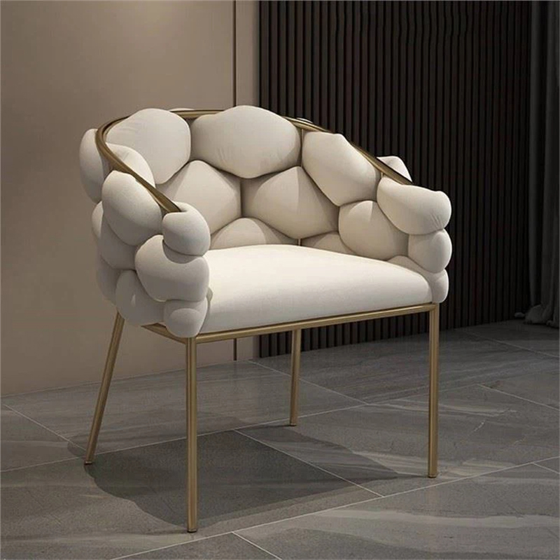 High-Density Velvet Makeup Chaise Chair For Leisure Living Room