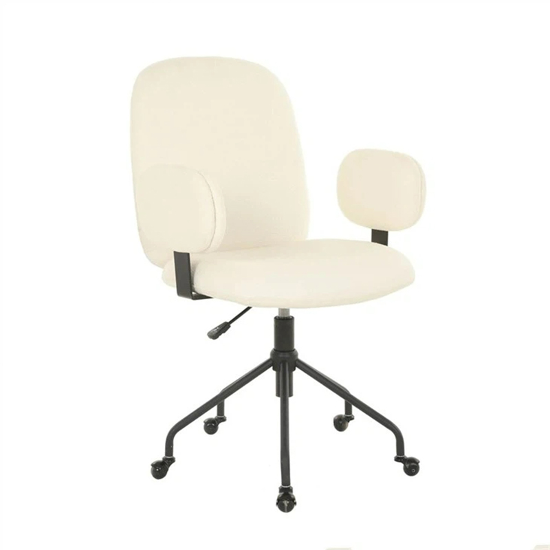 Ergonomic Fabric Dining Chairs With Wheels For Living Room