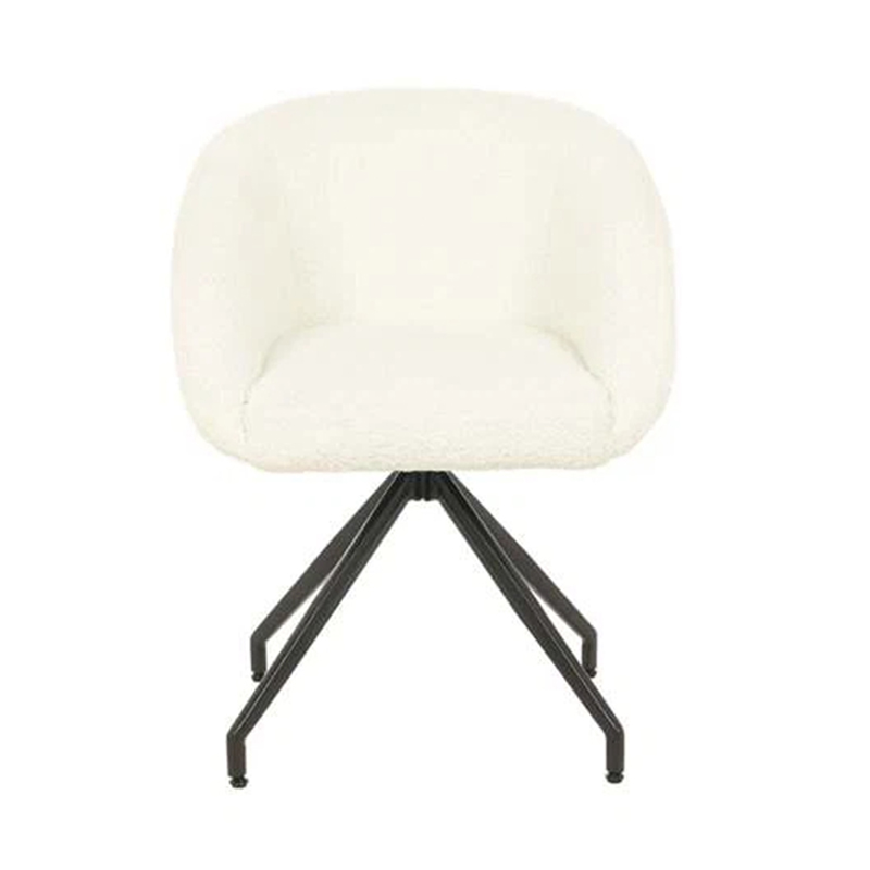 White Upholstered Living/Bedroom Room Dining Chair