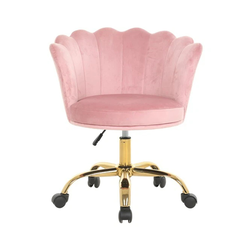 Adjustable Swivel Pink Vanity Chair For Living Room, Bedroom