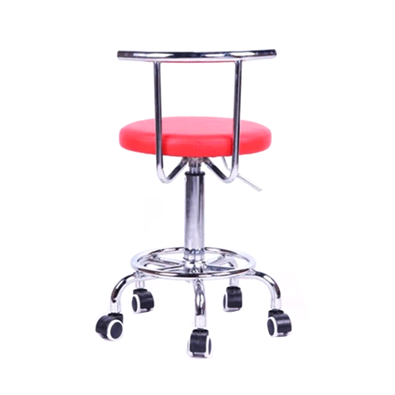 Red PU Leather Height Adjustable Salon/Round Bar Stools