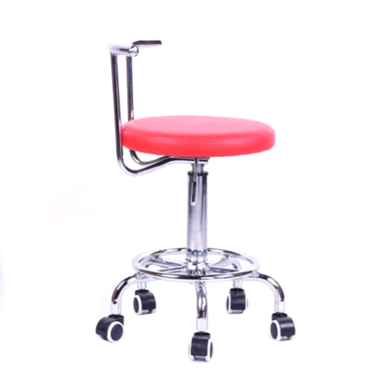 Red PU Leather Height Adjustable Salon/Round Bar Stools