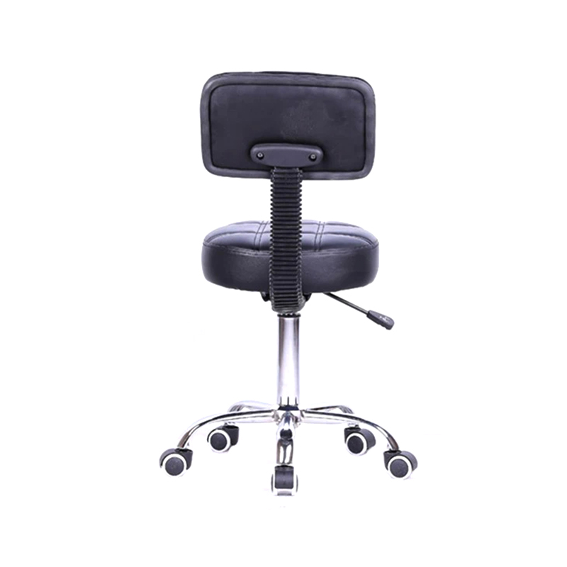 Black Adjustable Rotation Salon Stools With Backrest