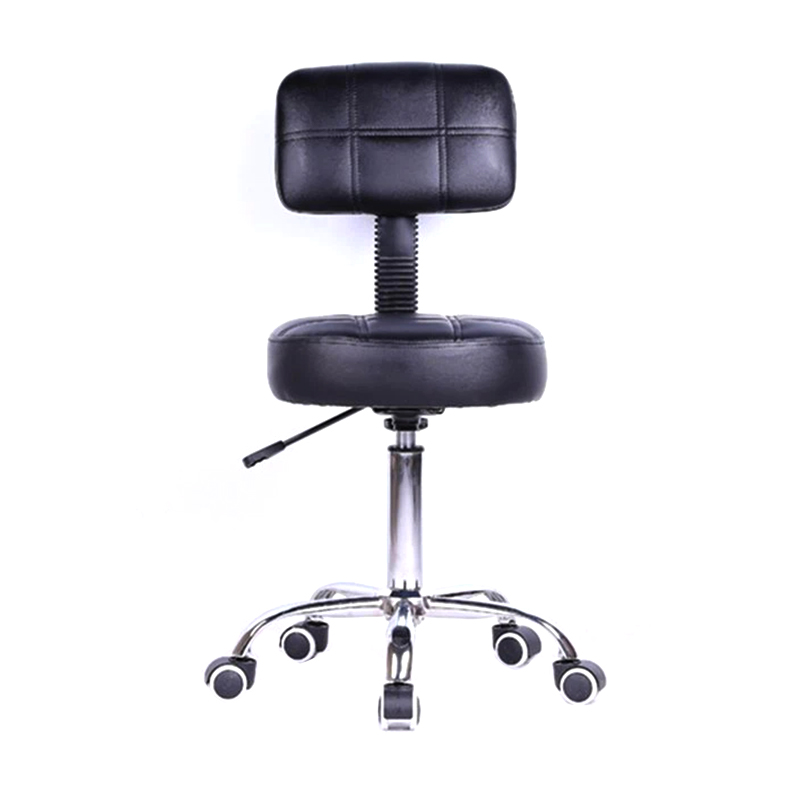 Black Adjustable Rotation Salon Stools With Backrest